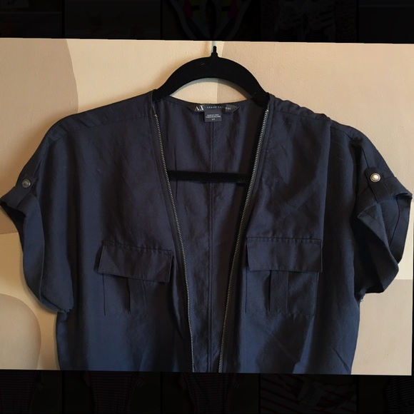 Armani Exchange military bomber-style full zip tunic top - Women’s US size S - Picture 2 of 6